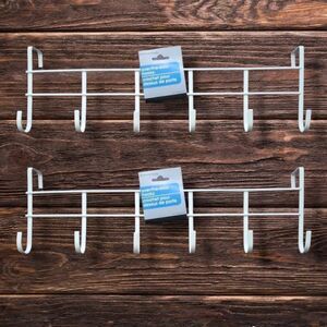 2 Pack Over The Door Hook Rack Hanger - Organizer Rack Hanger for Clothes